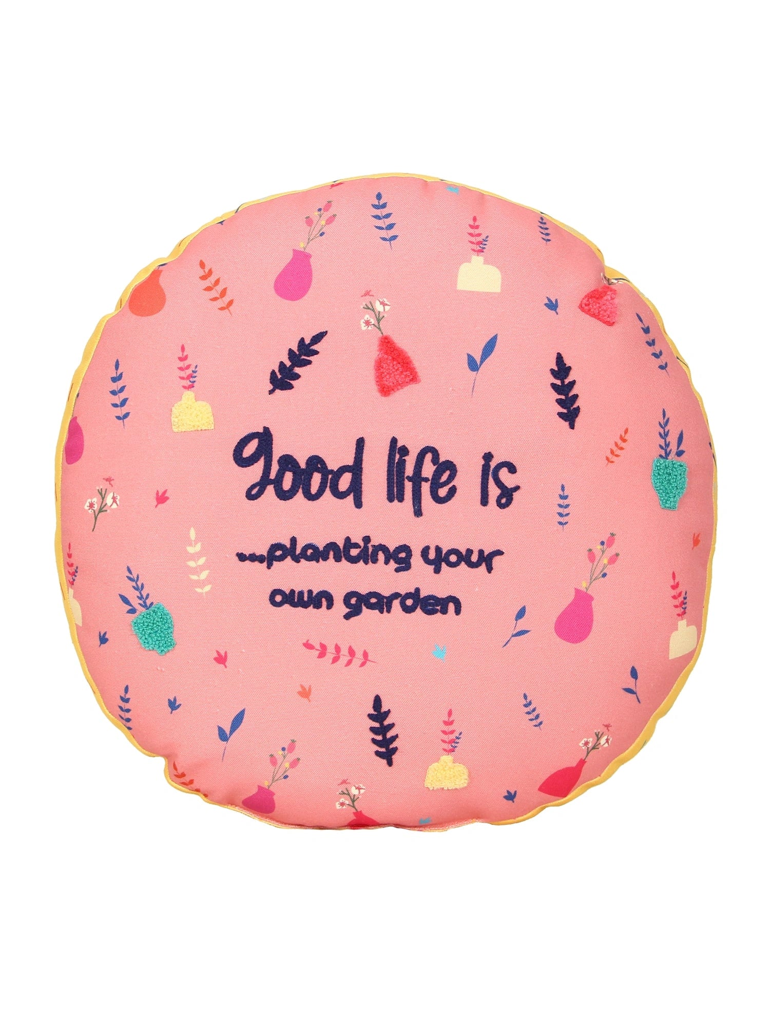 Blue Round Printed Shape Cushion for Kids