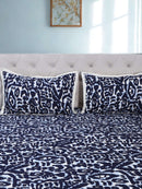 Midnight Ikat Luxe Viscose Dohar with Contrast Piping - 2 Pillow Cover