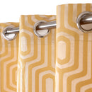 Cotton Geometric Self Design Mustard Curtain