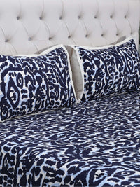 Midnight Ikat Luxe Viscose Dohar with Contrast Piping - 2 Pillow Cover