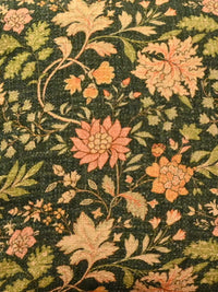 Teal Meadow Cotton Slub Floral Cushion Cover – 16x16 Inch