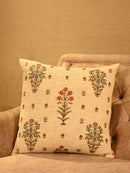 Floral Cotton Slub Cushion Cover - 16x16 Inch
