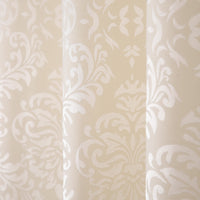 Cotton Heavy Fabric Grommet Self Design Cream Curtain