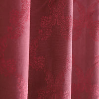 Cotton Burgundy Self Design Curtain with Grommets