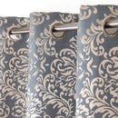 Cotton Heavy Fabric Grommet Self Design Blue Curtain