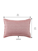 Plane Flenge Cotton Cushion Covers Red Set of 2