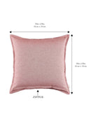 Plane Flenge Cotton Cushion Covers Red Set of 2