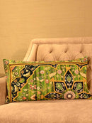 Regal Garden Corduroy Velvet Embroidered Cushion Cover – 14x24 Inch