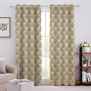 Cotton Heavy Fabric Grommet Self Design Green Curtain