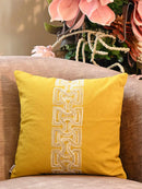 Aurelia Centre-Band Embroidered Cushion Cover - 16x16 Inch