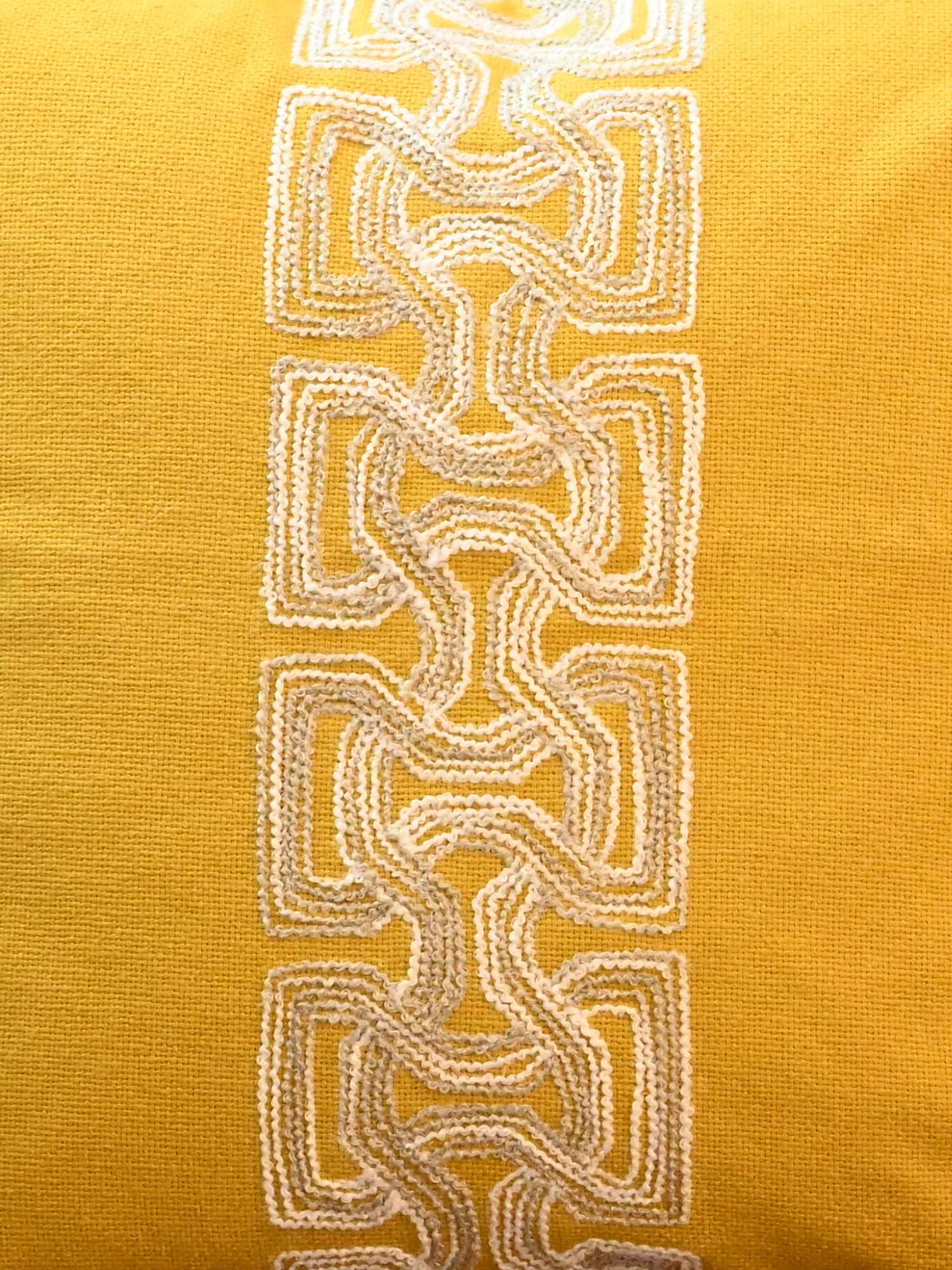 Aurelia Centre-Band Embroidered Cushion Cover - 16x16 Inch