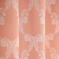 Cotton Heavy Fabric Grommet Self Design Peach Curtain