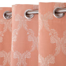 Cotton Heavy Fabric Grommet Self Design Peach Curtain