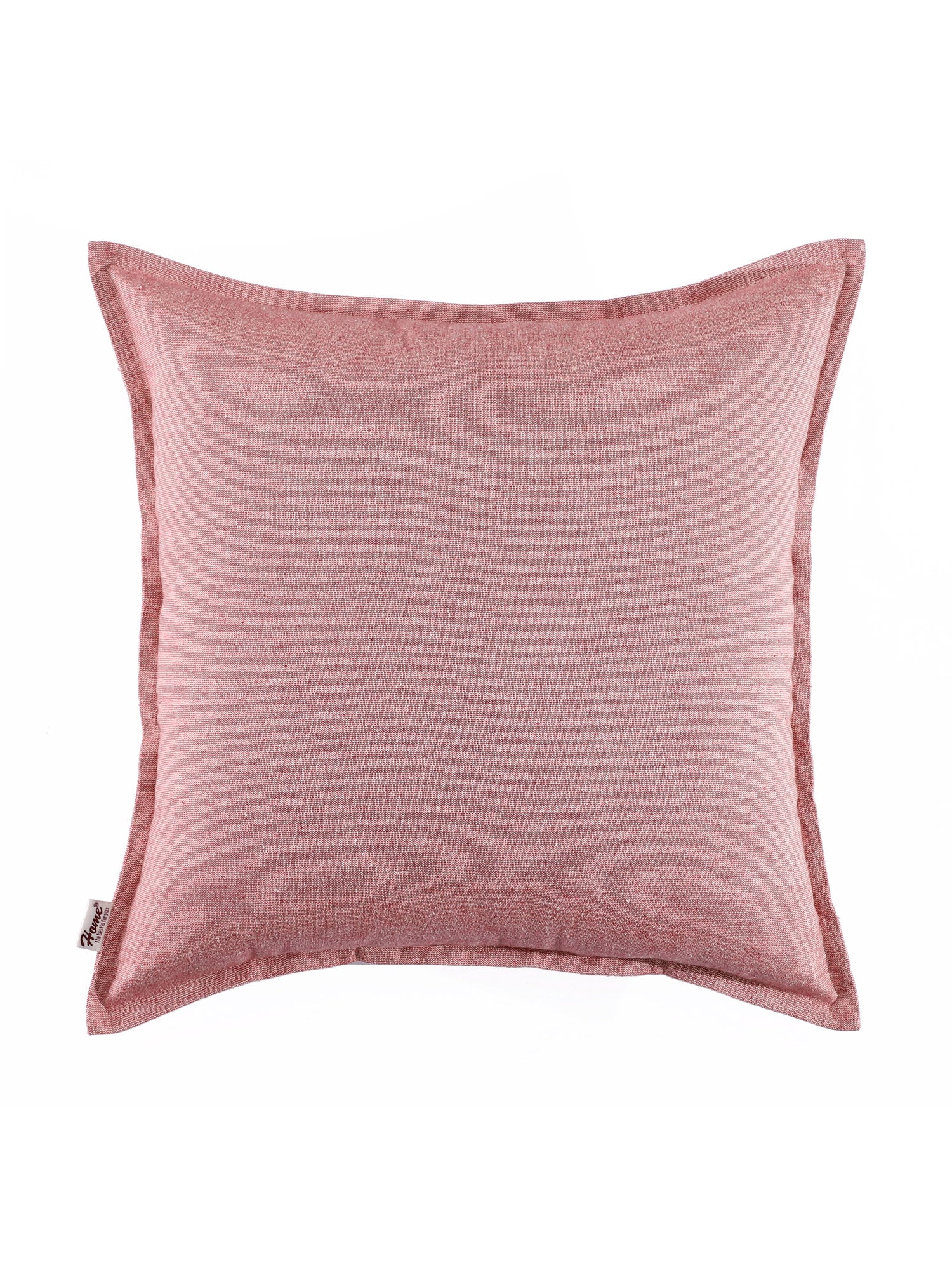 Plane Flenge Cotton Cushion Covers Red Set of 2