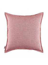 Plane Flenge Cotton Cushion Covers Red Set of 2