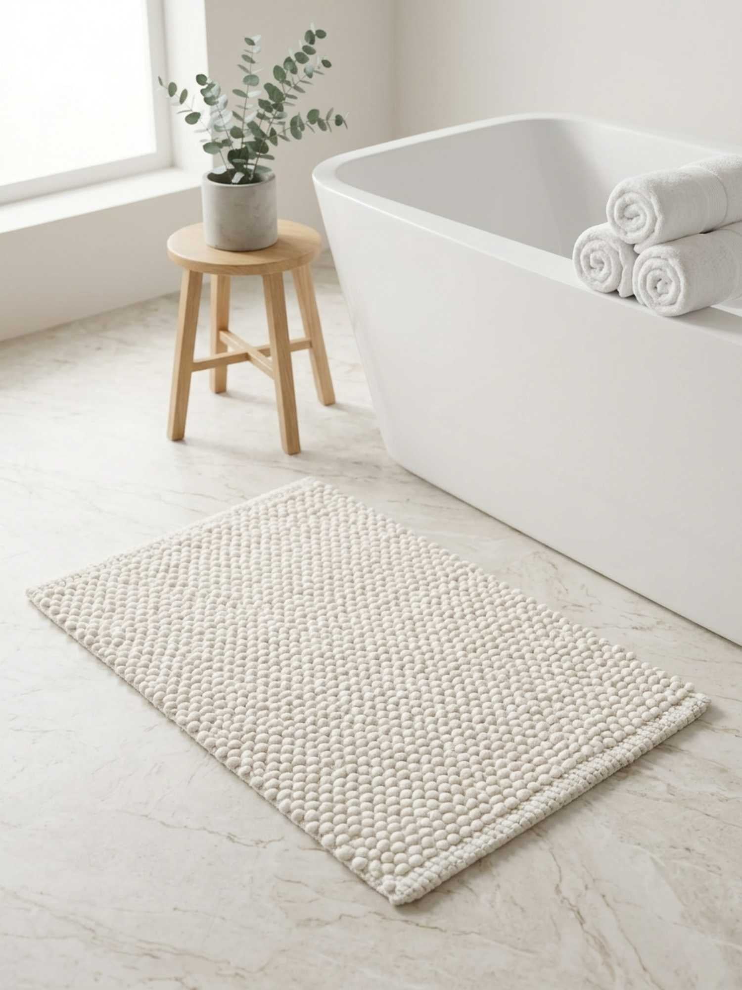 Ivory Pebble Luxe Bath Mat