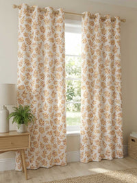 Mustard Leaf Printed Door Curtain - Pack of 1