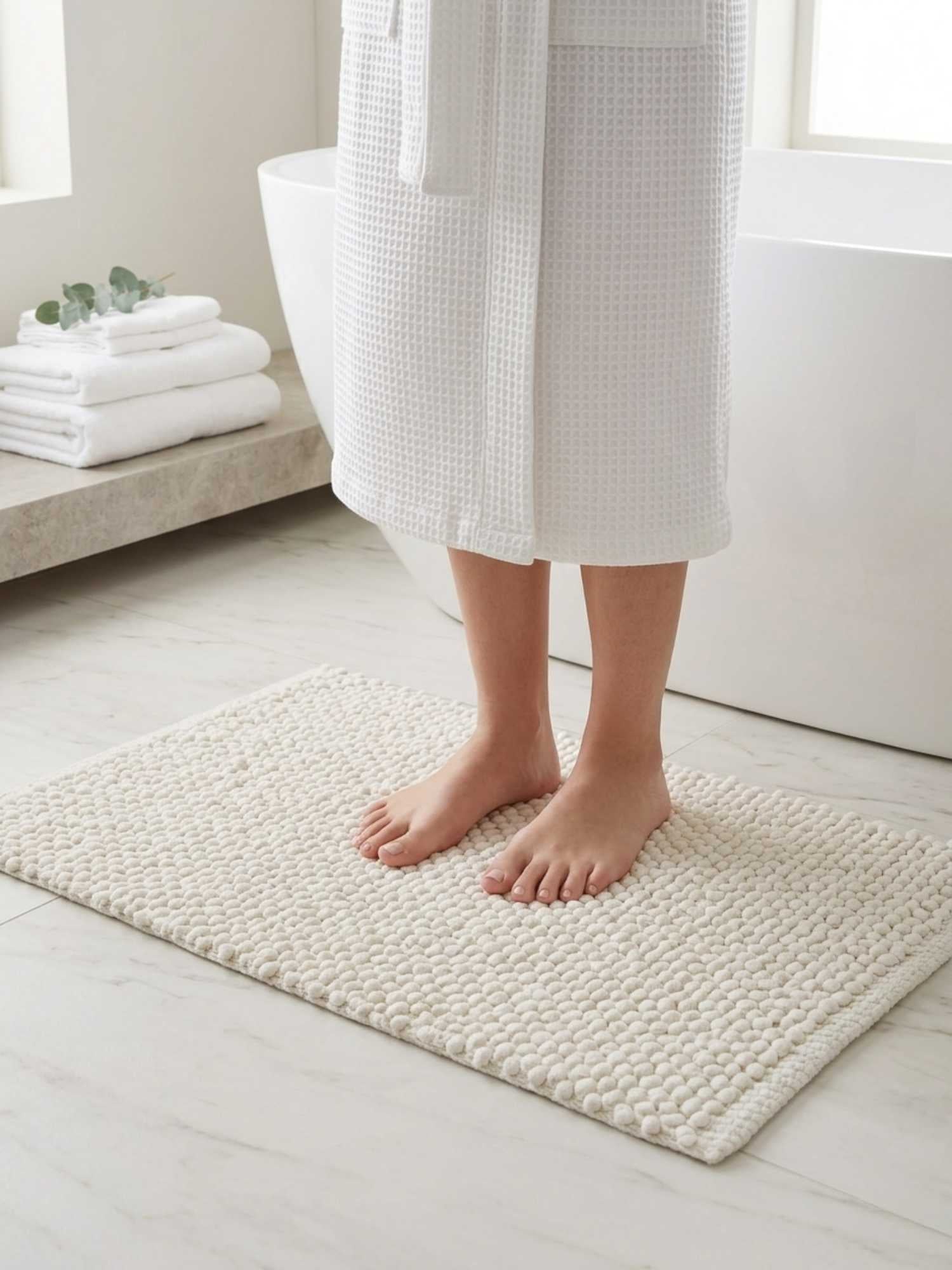 Ivory Pebble Luxe Bath Mat