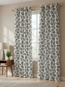 Green Leaf Printed Door Curtain - Pack of 1