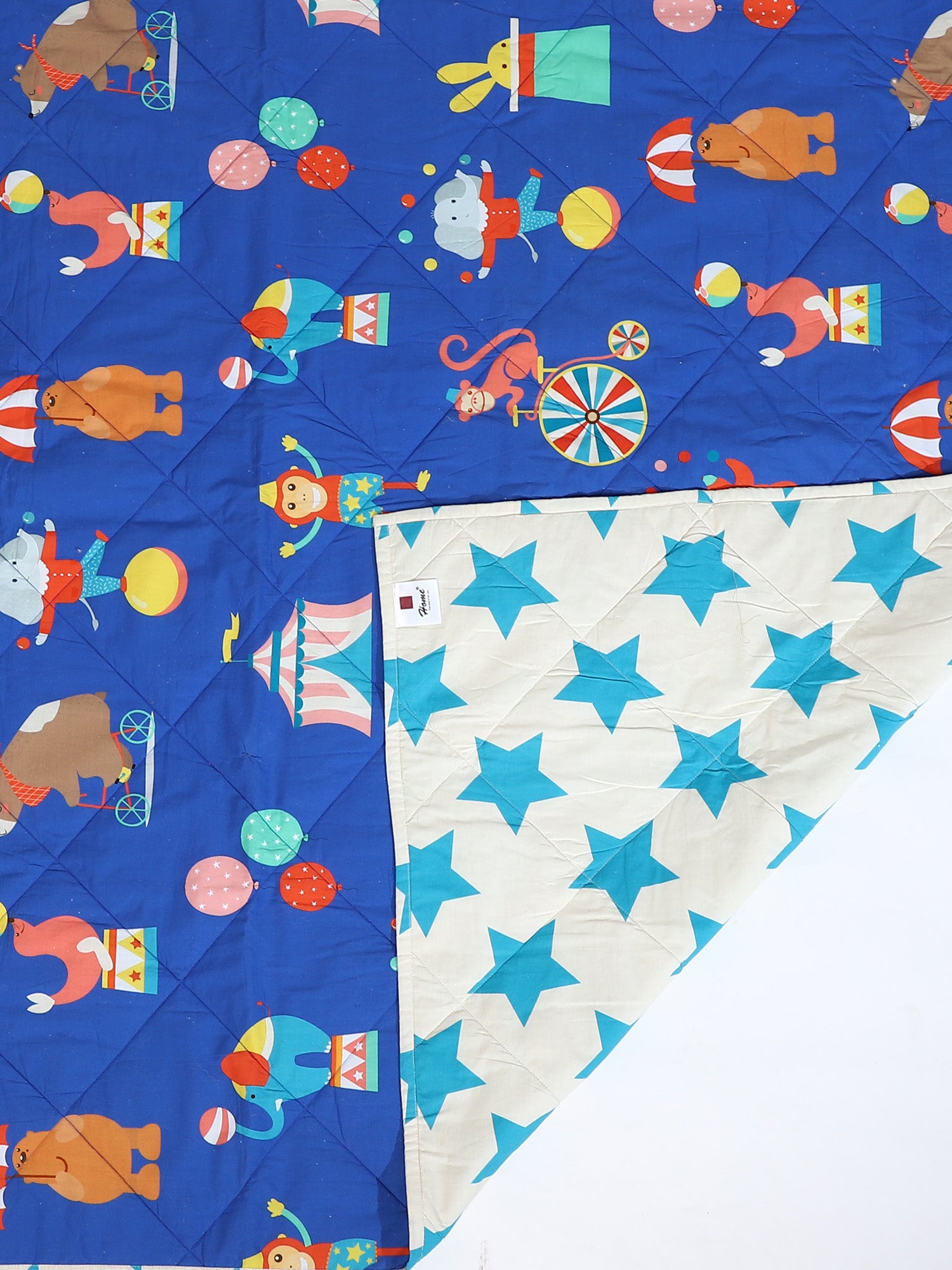 Printed Kids Character Blue Quilt