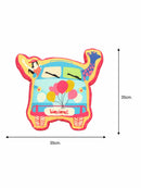 Giraffe Bus Printed Shape Cushion for Kids