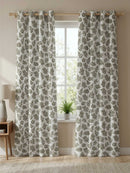 Green Leaf Printed Door Curtain - Pack of 1