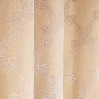 Cotton Heavy Fabric Grommet Self Design Beige Curtain