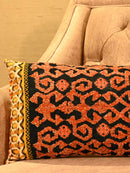Royal Ember Embroidered Corduroy Velvet Cushion Cover – 12x20 Inch