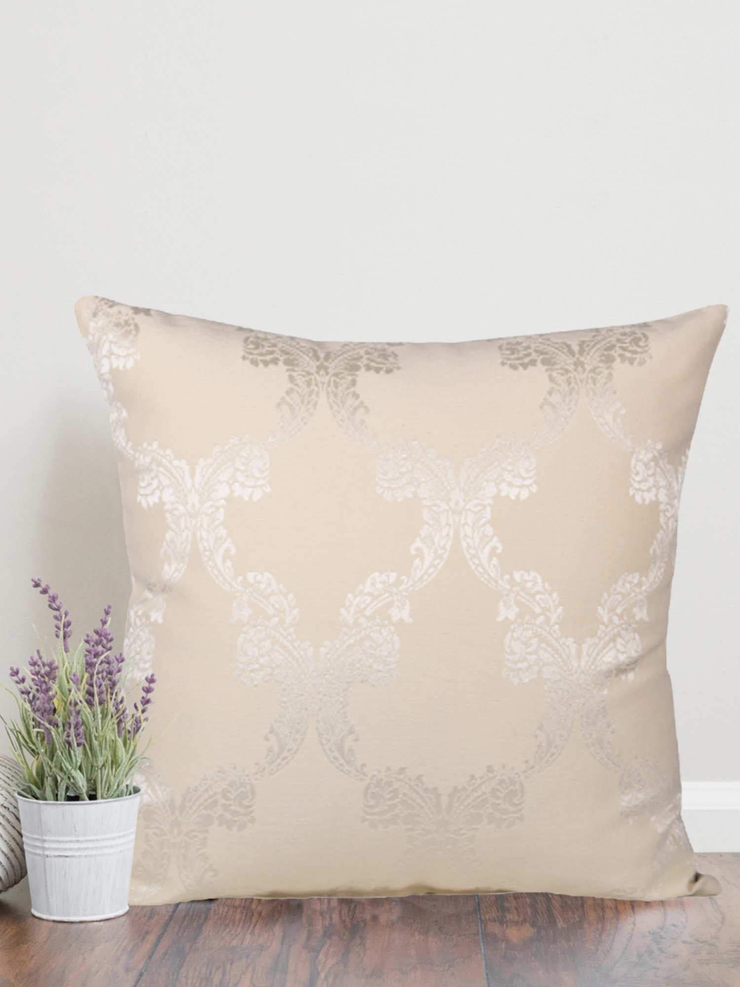 Royal Ogee Elegance: Cotton Jacquard Cushion Covers