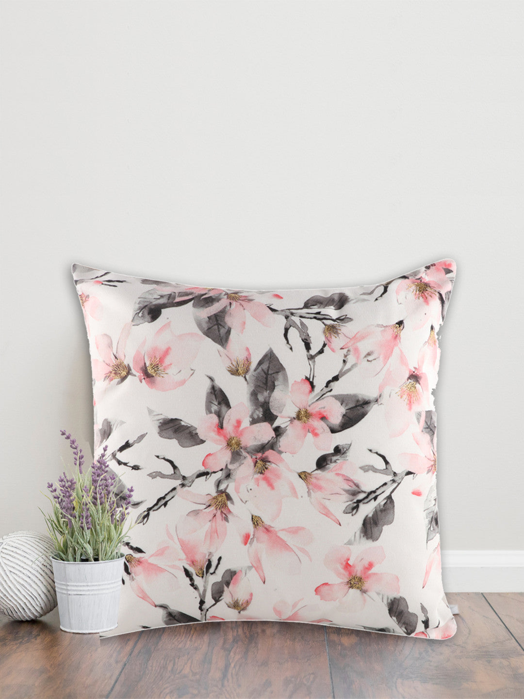 Floral Embroidered 18x18 Inch Cushion Cover - Pack of 1