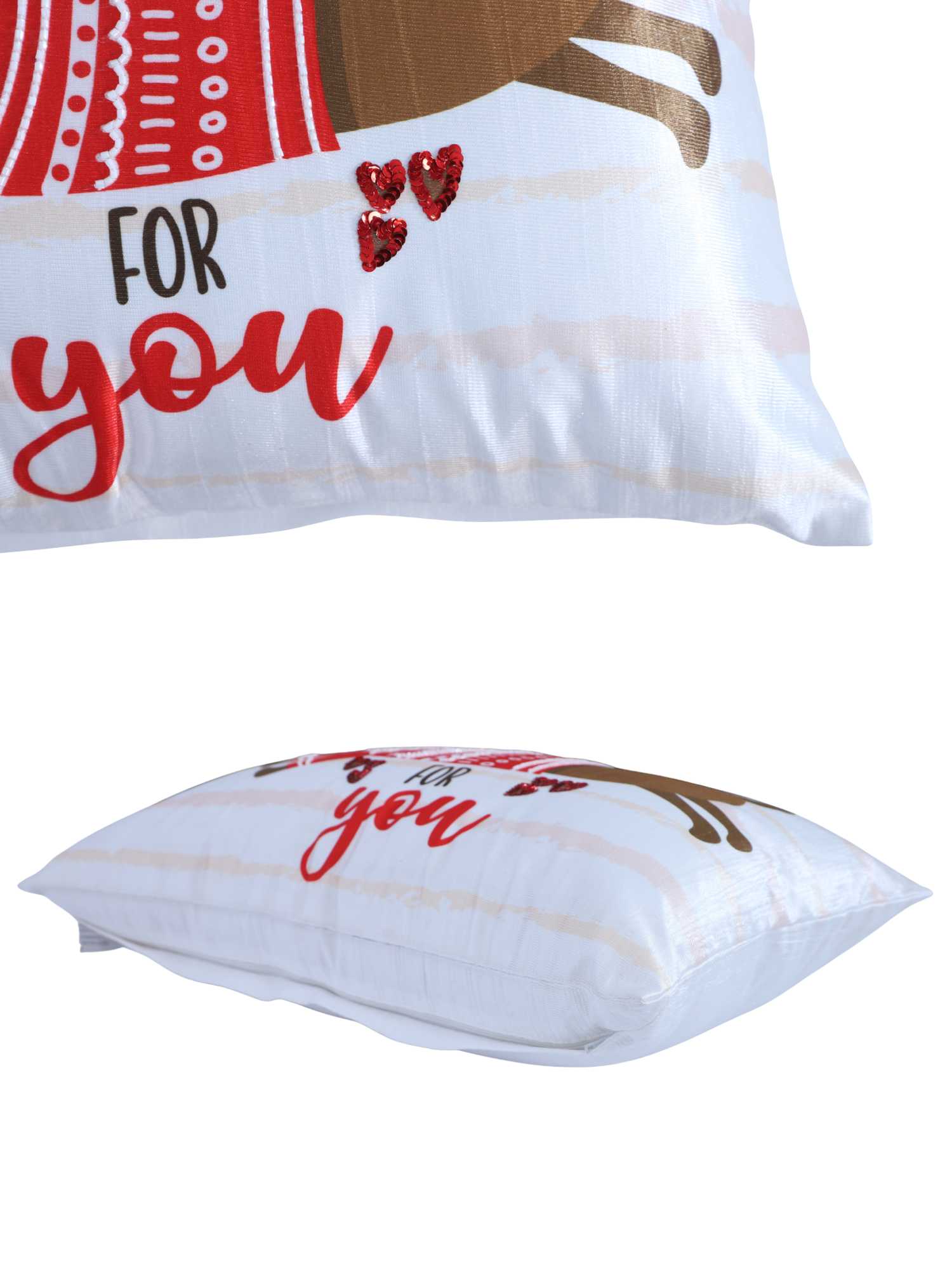 Love Paws Embroidered Cushion Cover - 12x20 Inch