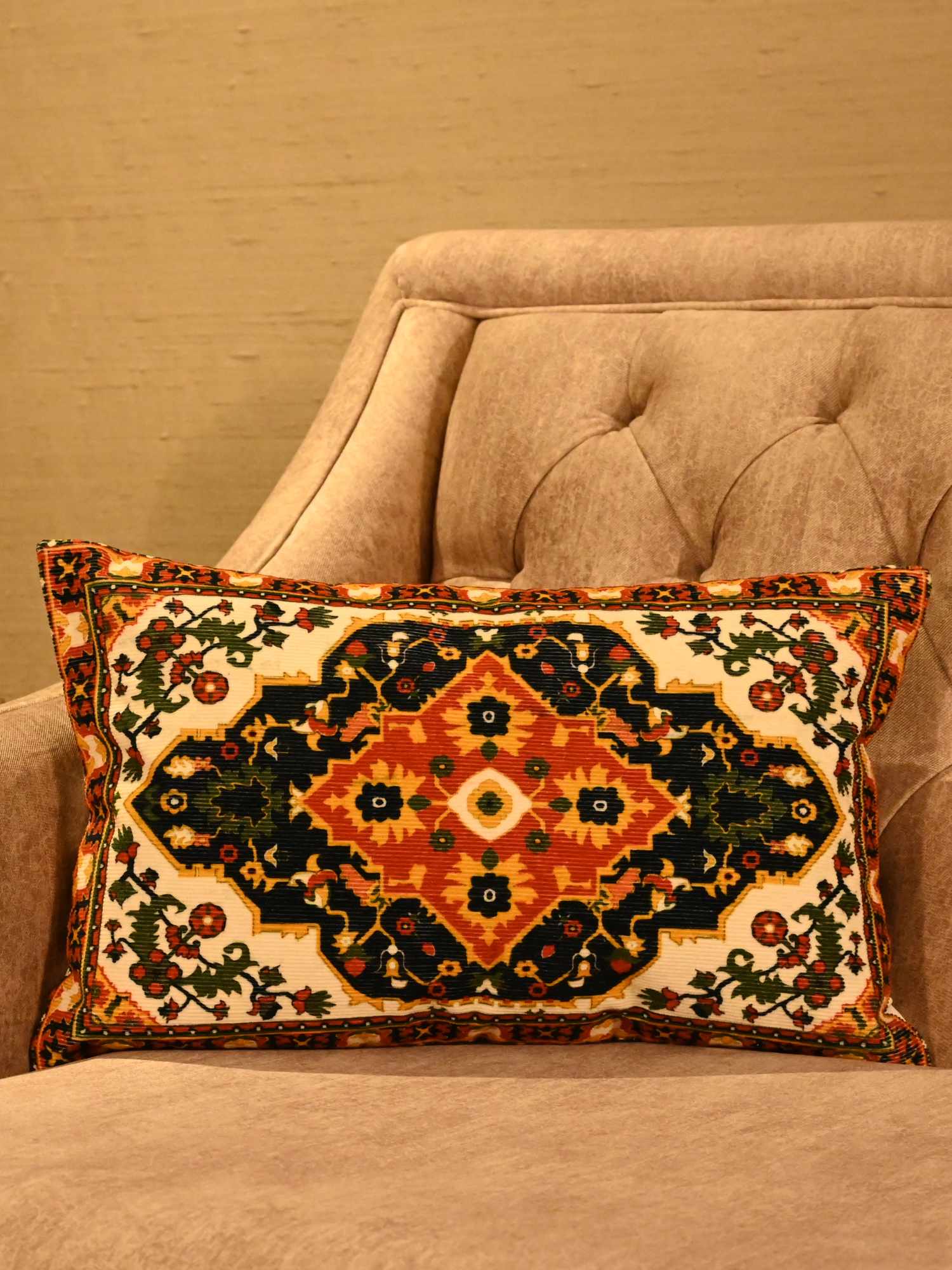 Royal Heritage Bloom Cushion Cover - 12x20 Inch