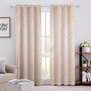 Cotton Heavy Fabric Grommet Self Design Cream Curtain