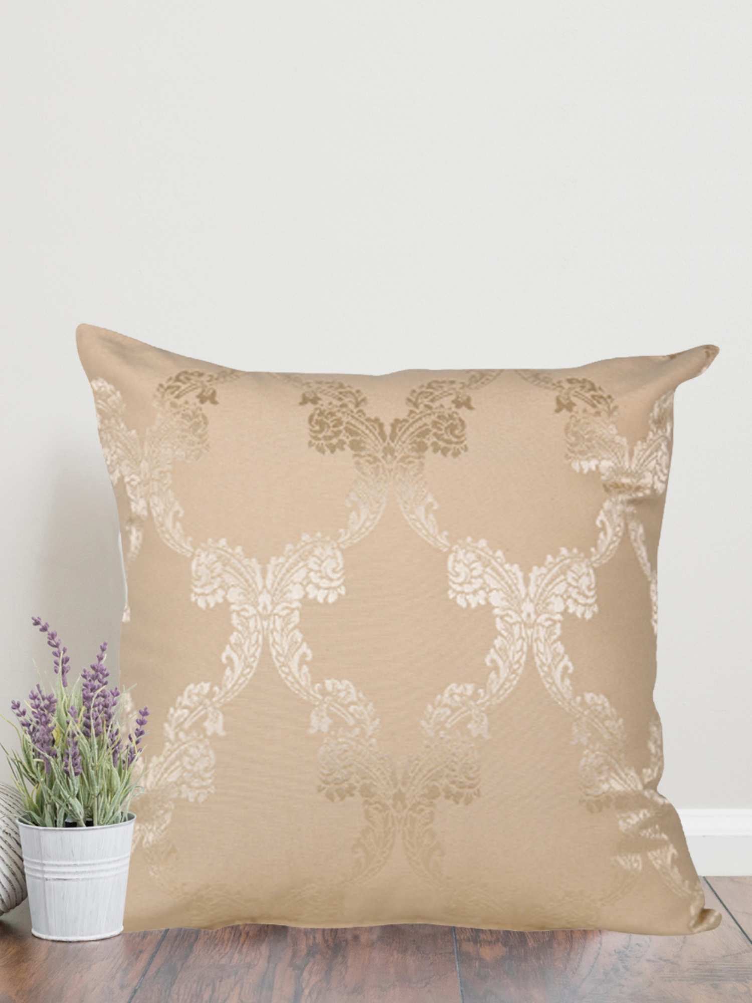 Royal Ogee Elegance: Cotton Jacquard Cushion Covers