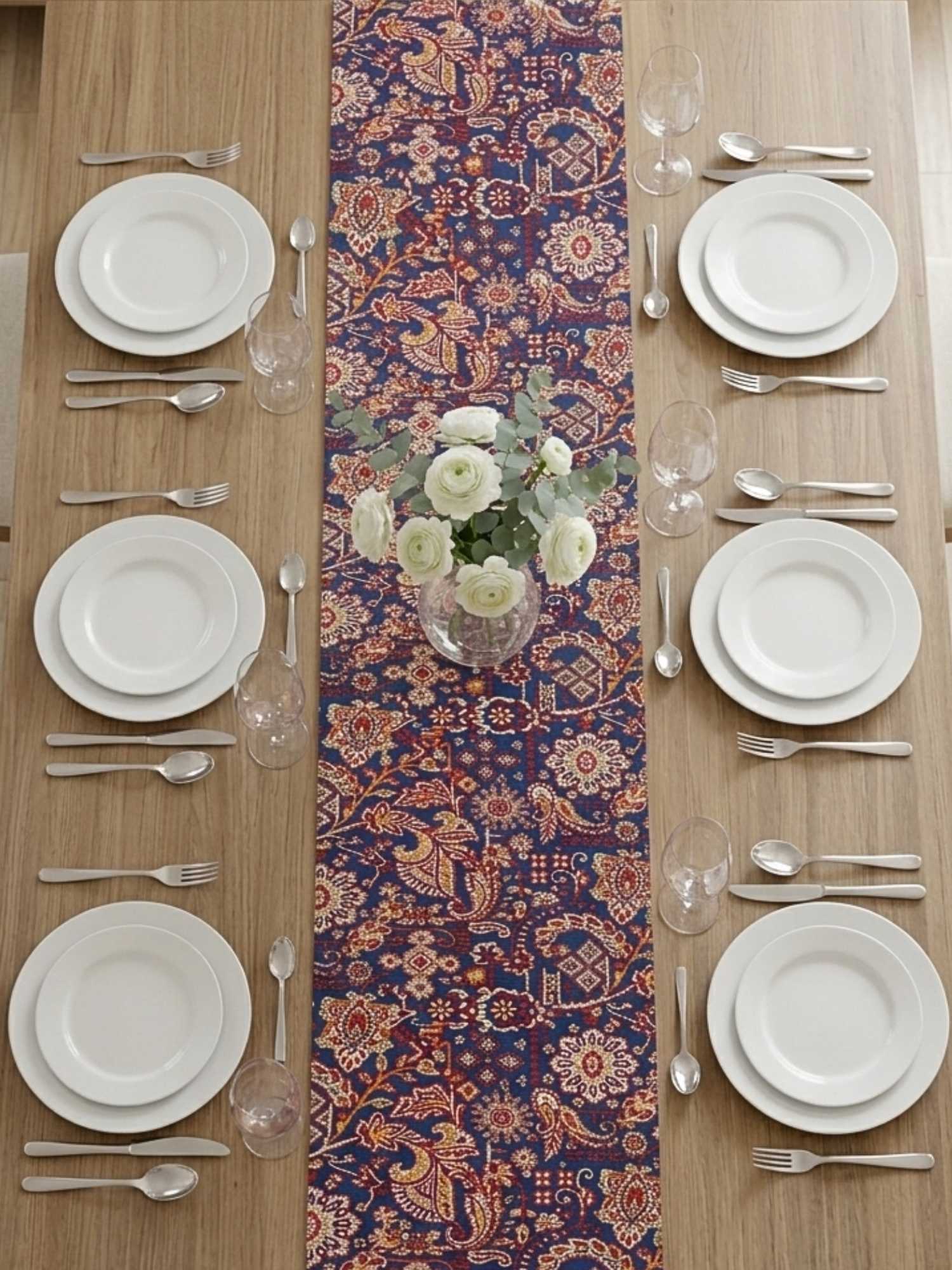 Royal Persian Elegance Velvet Table Runner