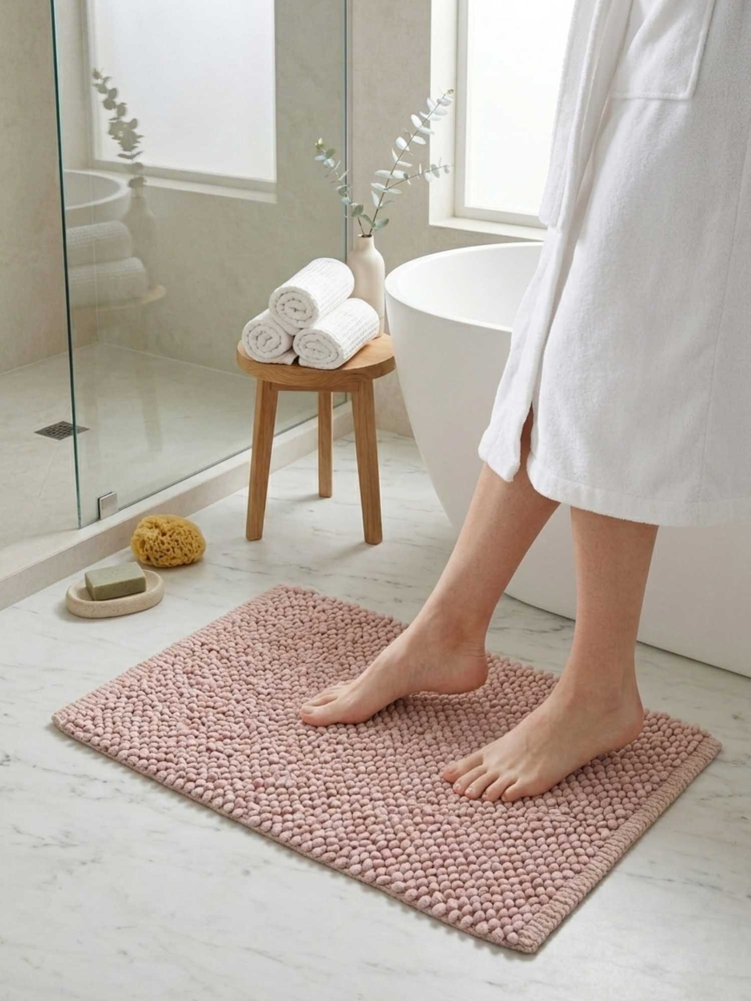 Blush Pebble Luxe Bath Mat