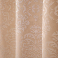 Cotton Heavy Fabric Grommet Self Design Gold Curtain
