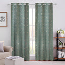 Cotton Geometric Self Design Green Curtain