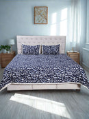 Midnight Ikat Luxe Viscose Dohar with Contrast Piping - 2 Pillow Cover