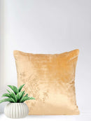 Botanic Elegance 16x16 Inch Floral Embroidered Beige Velvet Cushion Cover