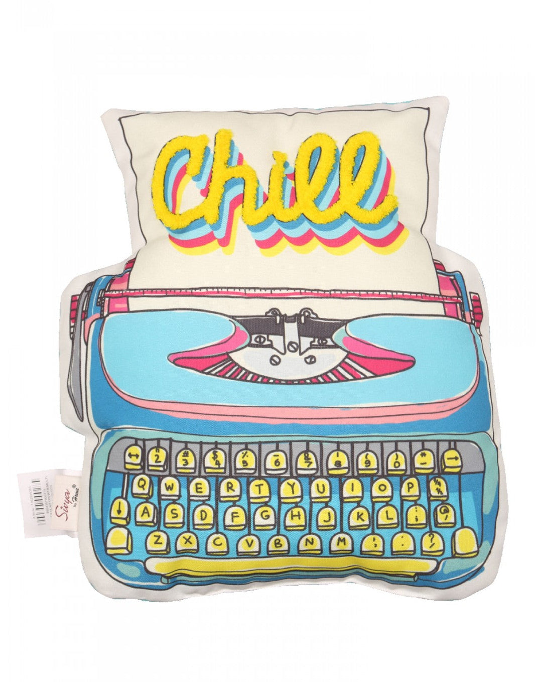 Vintage Vibes Printed Typewriter Theme Shape Cushion