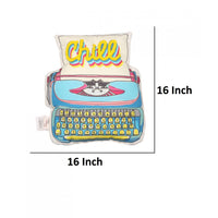 Vintage Vibes Printed Typewriter Theme Shape Cushion