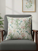 Cotton Floral Printed Hand Knotted 18x18 Inch Cushion Cover