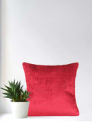 Crimson Elegance 18x18 Inch Plain Velvet Cushion Cover