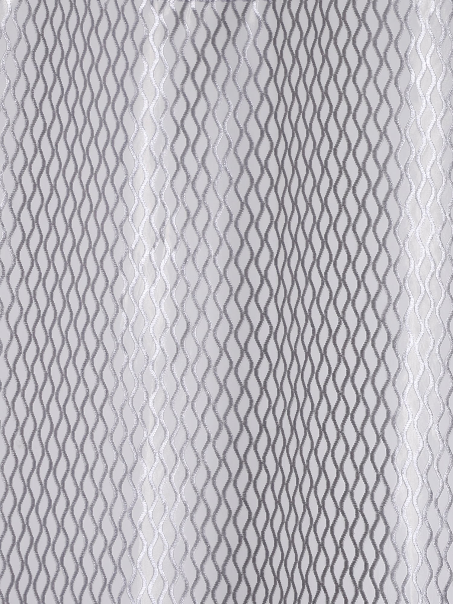 Grey Self Design Tissue Shear Net Curtains