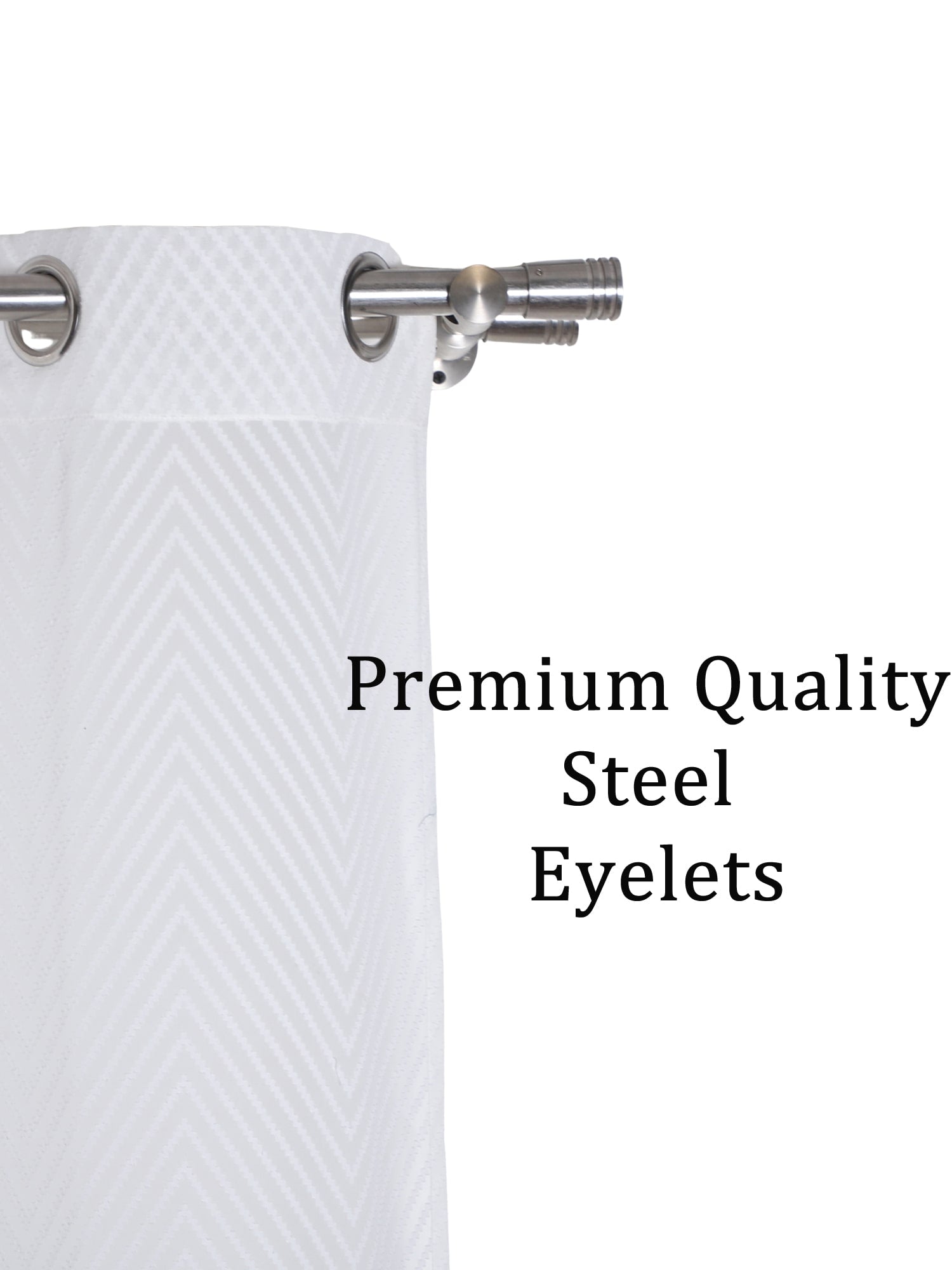 Off White Self Design Tissue Shear Net Curtains