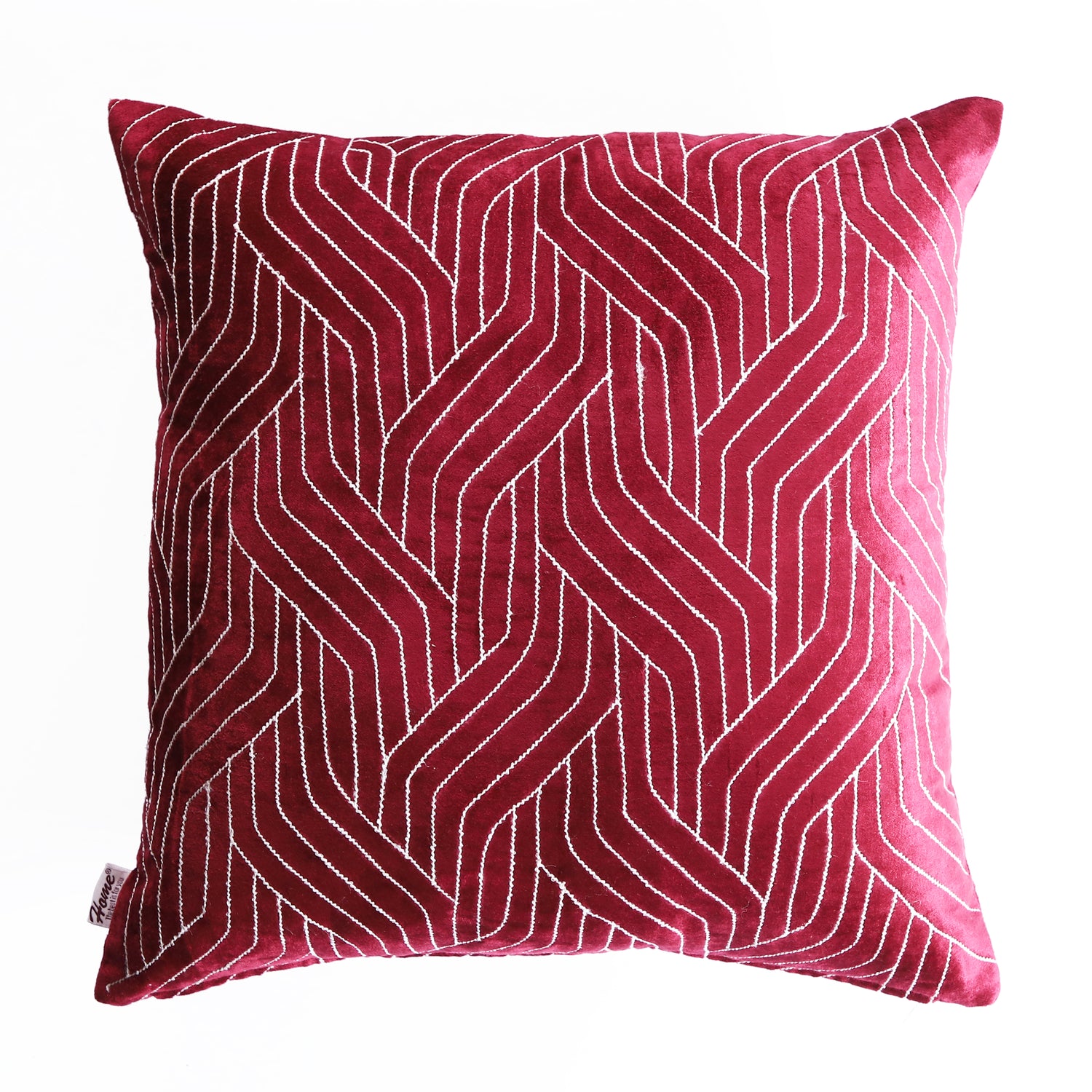 Petal Bliss Interlace Stripes Design 18x18 Inch Cushion Cover - Pack of 2