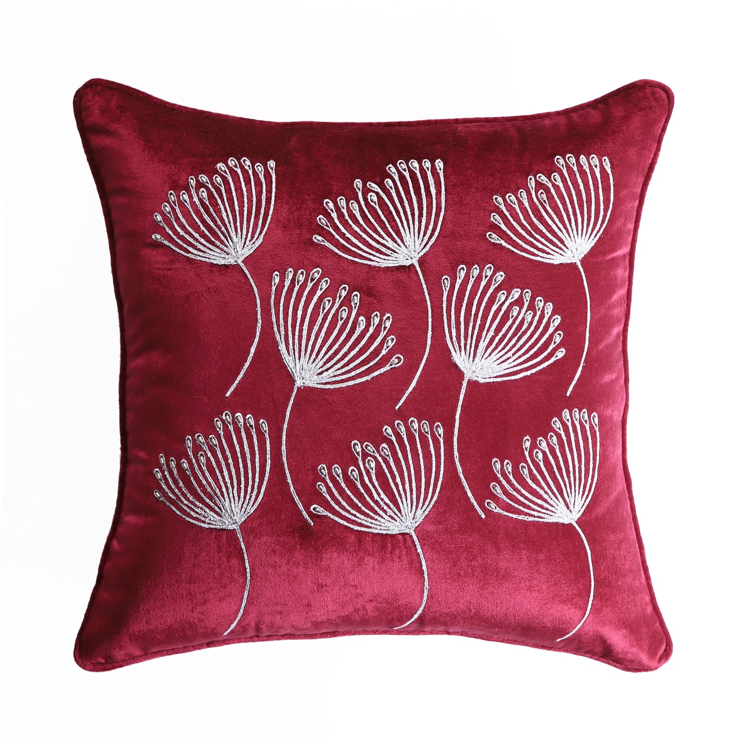 Petal Bliss Abstract Dandelion Design with Piping 16x16 Inch Cushion Cover - Pack of 2