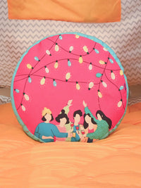 Fusia Round Printed Shape Cushion for Kids