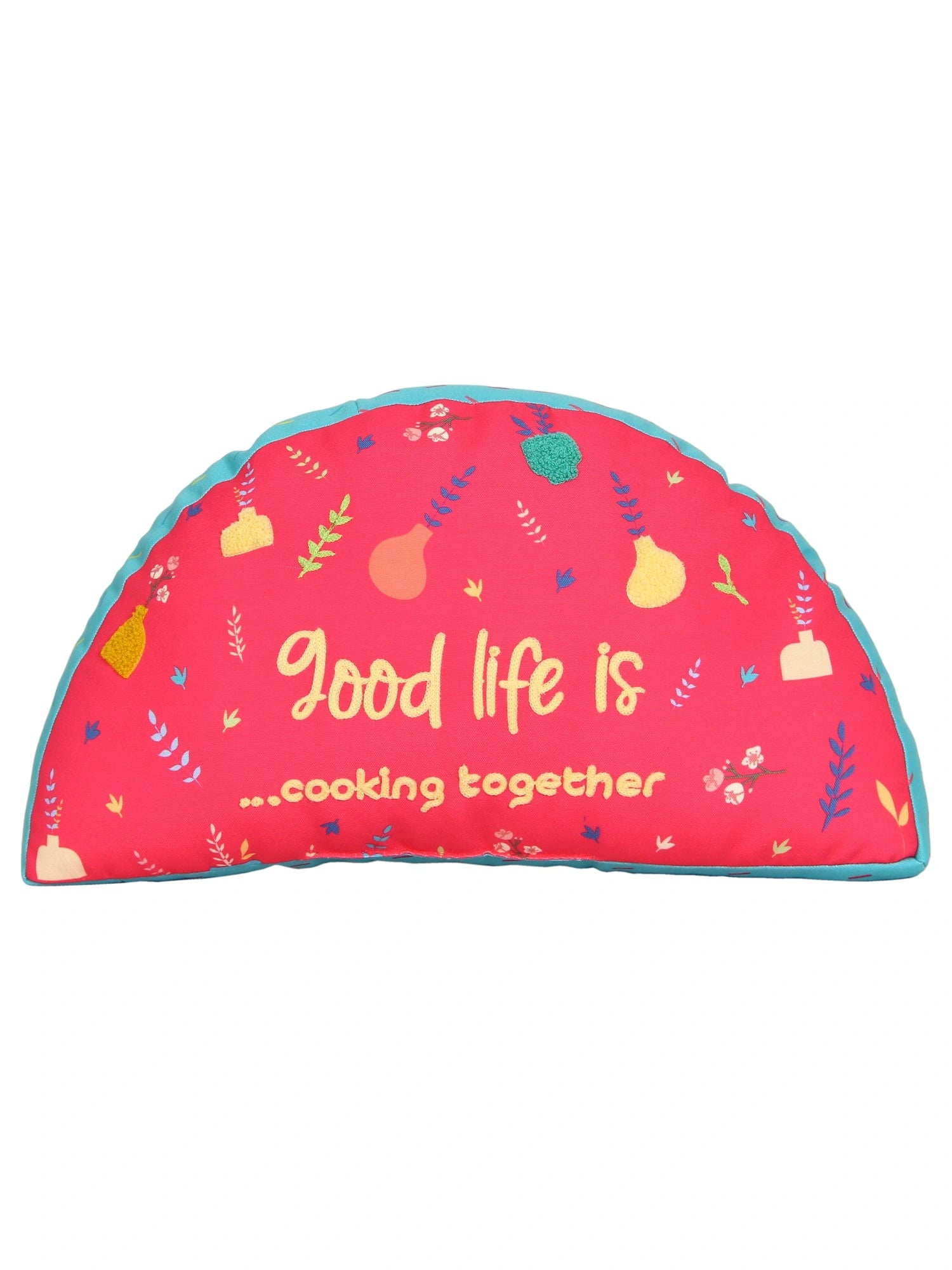 Green Semi Round Printed Shape Cushion for Kids